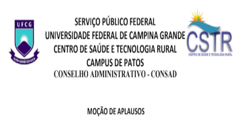 Moção de Aplausos à Reitoria da UFCG